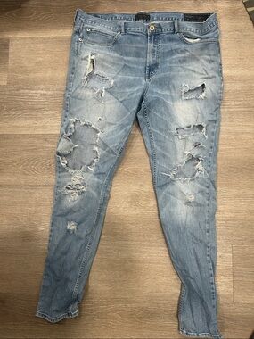 Men’s Skinny Distressed Light Blue Jeans